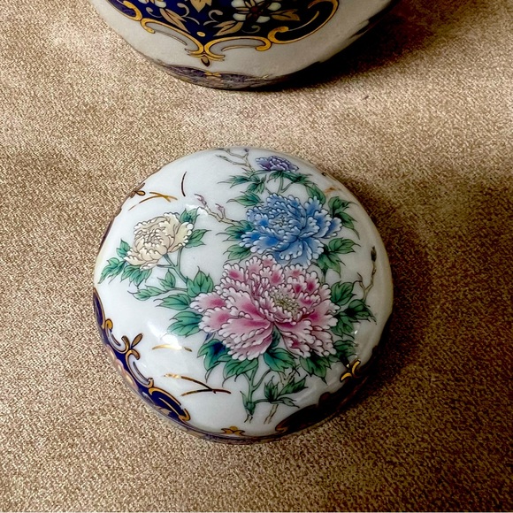 vintage Toyo Vase Gold Blue Peacock Vase Made in Japan Beautiful Collectible - Picture 5 of 8